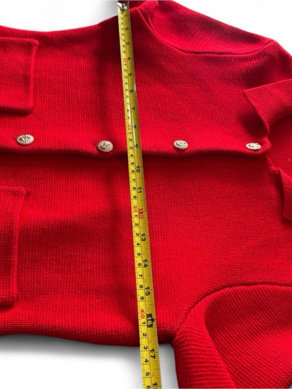 Zara Red Button-Front Blazer Jacket - Picture 6 of 10